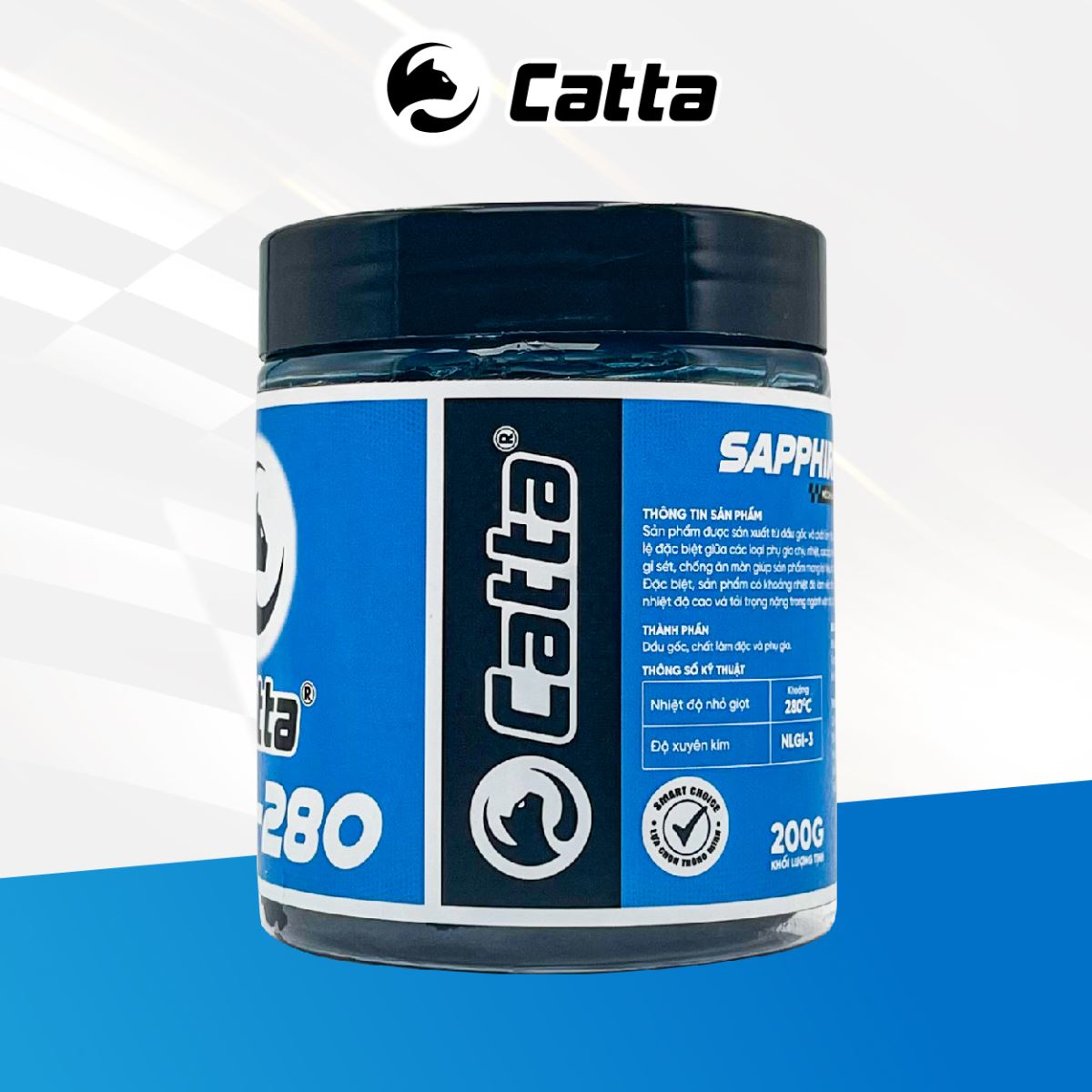 Mỡ Bò Chịu Nhiệt và Cực Áp Cao Cấp CATTA SAPPHIRE HP3 280 (MỠ XANH DƯƠNG)