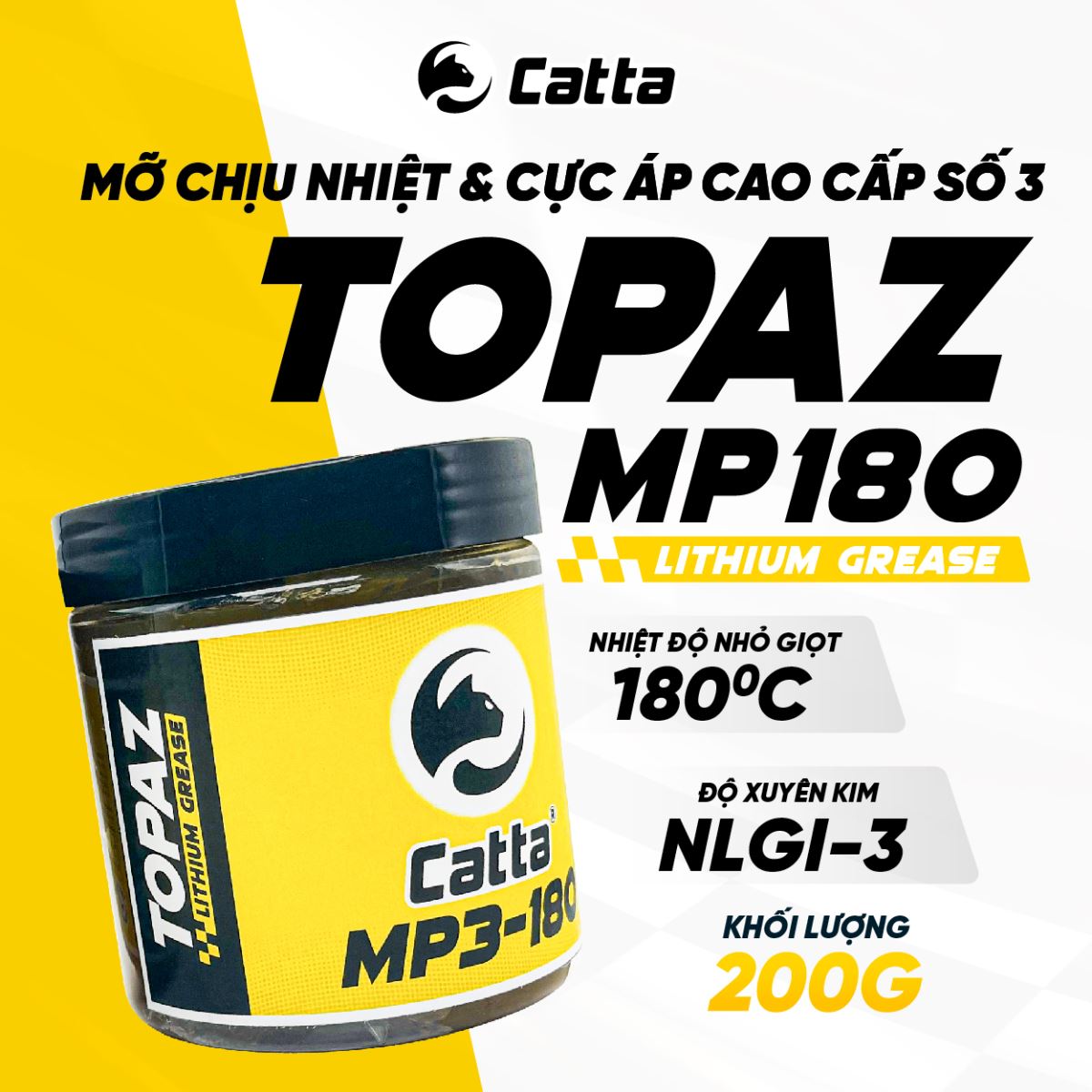 Mỡ Bò Đa Dụng CATTA TOPAZ MP3 180 (MỠ MÀU VÀNG)