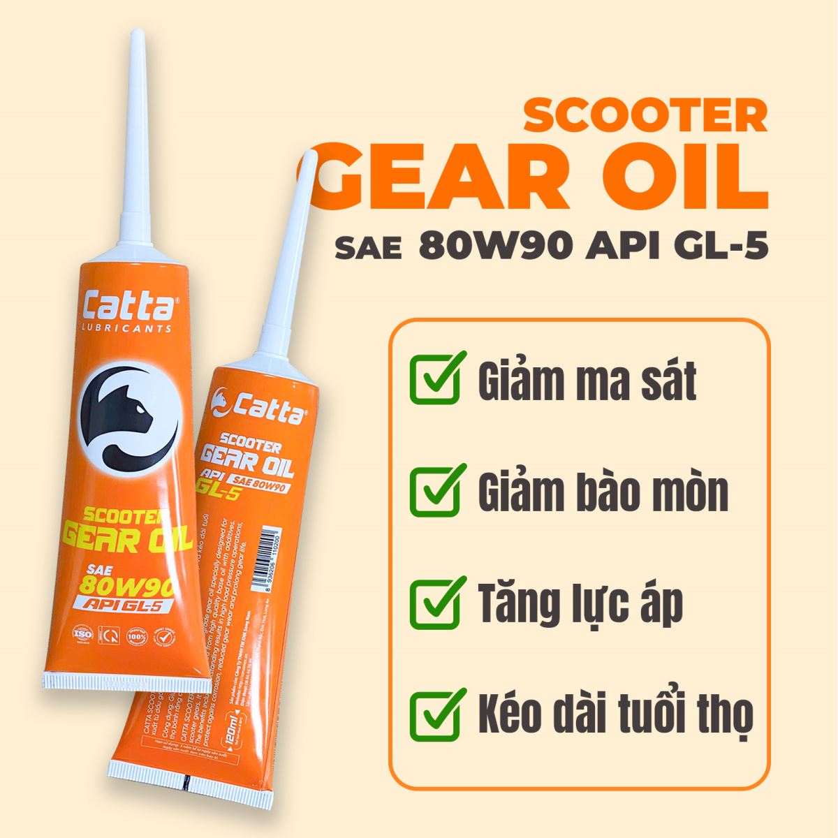 NHỚT HỘP SỐ XE TAY GA - CATTA 120ML