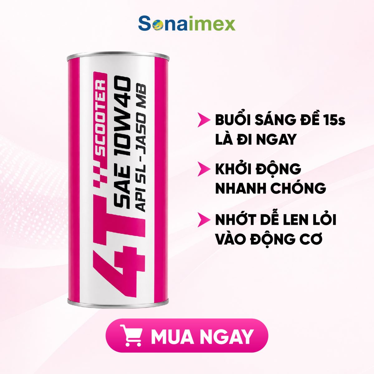 Nhớt Xe Tay Ga CATTA 10W40 API SL MB Lon 800mL Cho Xe Ga Lead, AB, Click, Vario, Grandee, Nouvo