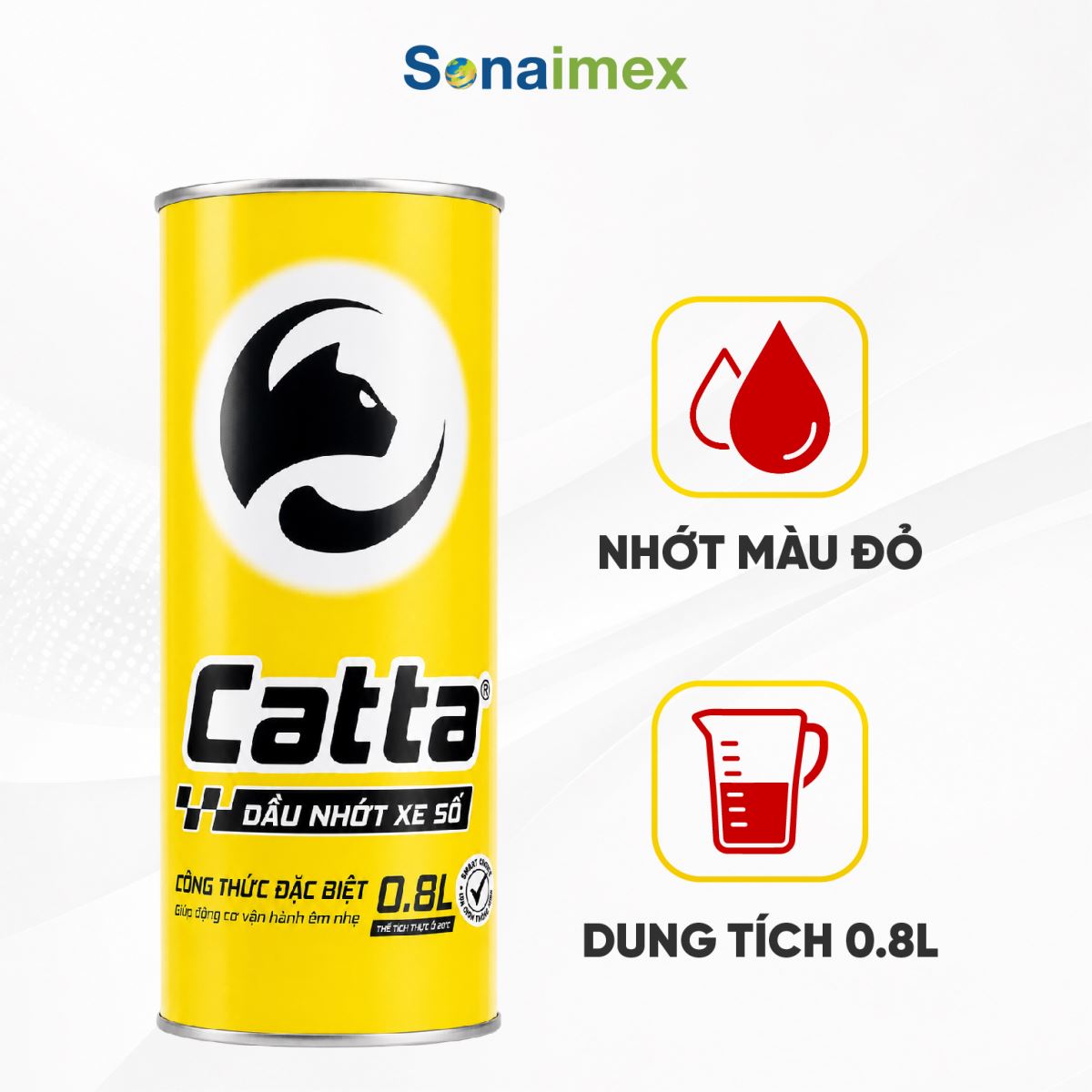 Nhớt Xe Máy CATTA 10W40 API SL MA2 Lon 800mL Cho Xe Số Wave, Future, Sirius, Dream, Cub