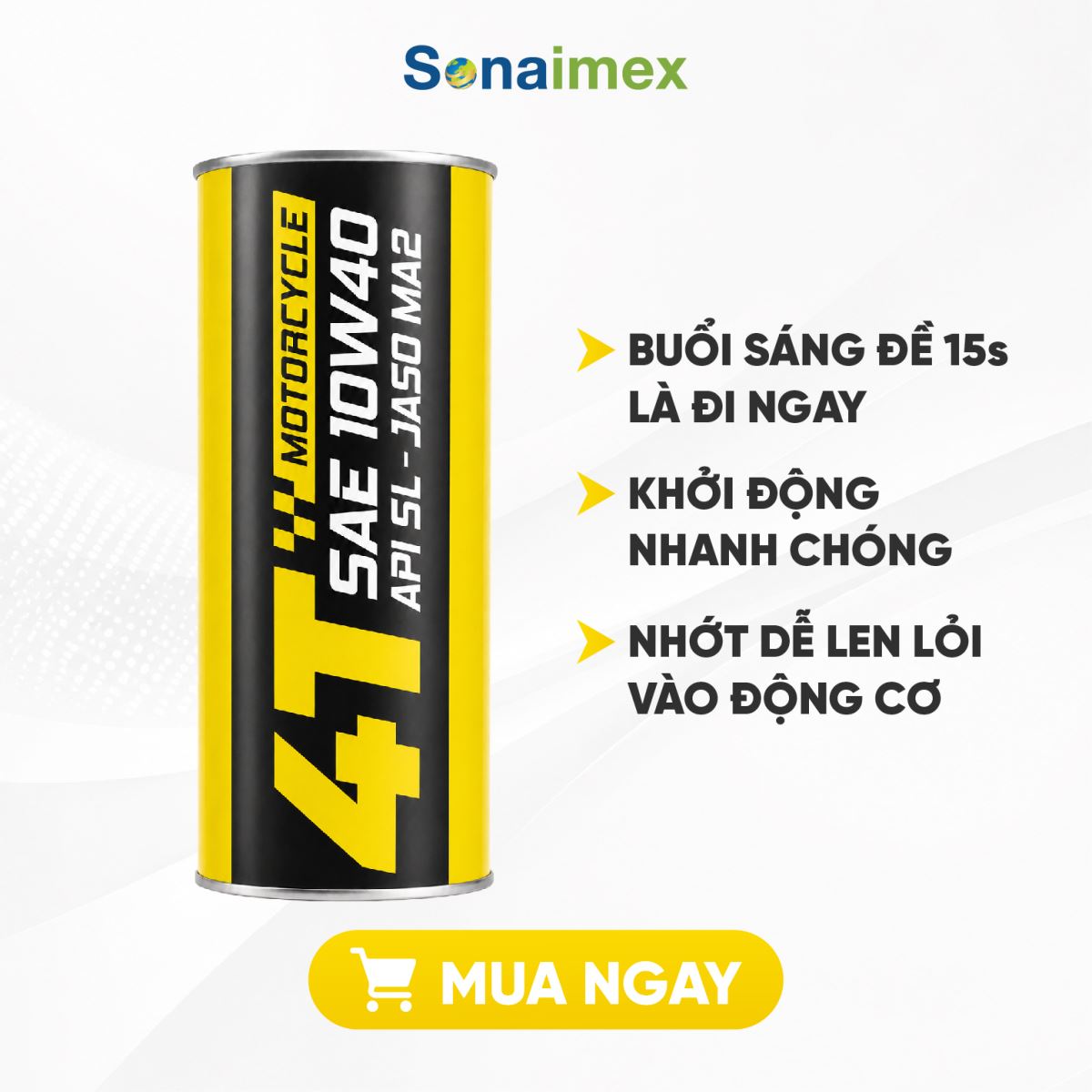 Nhớt Xe Máy CATTA 10W40 API SL MA2 Lon 800mL Cho Xe Số Wave, Future, Sirius, Dream, Cub