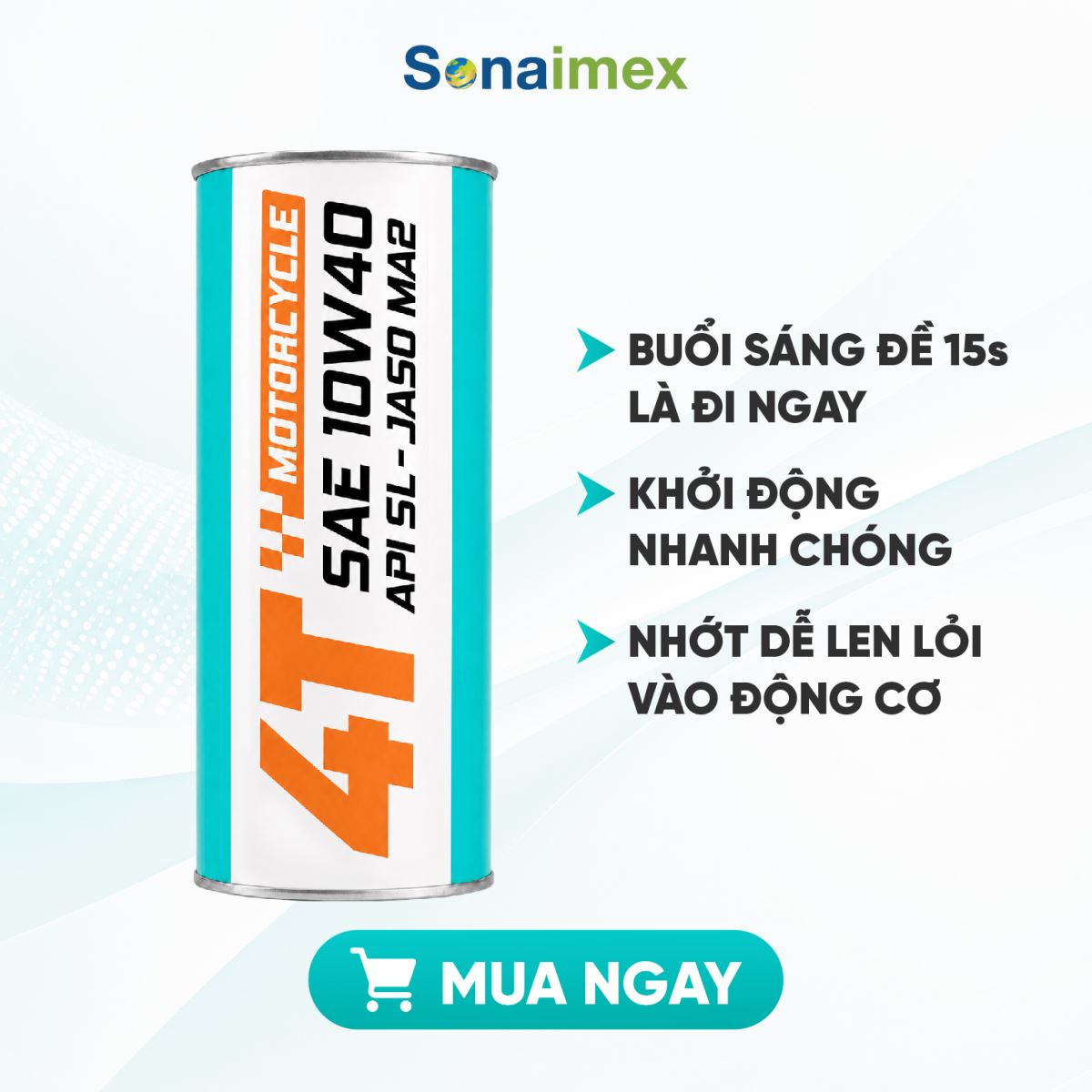Nhớt Xe Máy CATTA 10W40 API SL MA2 Lon 1L Cho Xe Số Wave, Future, Sirius, Dream, Cub